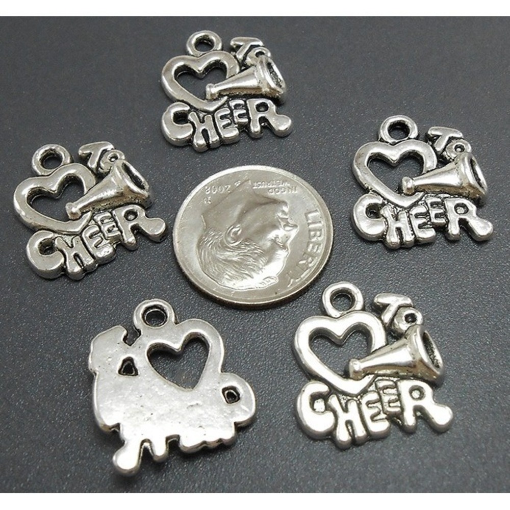 8pcs Love to Cheer Charms, cheerleader,‎ jewelry making supplies